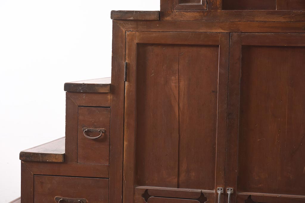 アンティーク家具　古民具　明治大正期　重ね階段箪笥(R-036711)