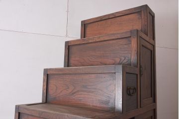 アンティーク家具　明治期　ケヤキ材　上手物　特大サイズの階段箪笥(R-036712)