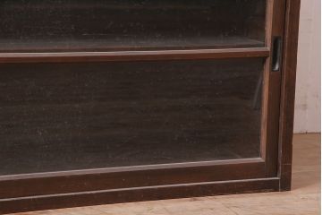 アンティーク家具　昭和中期　クリアガラス　シンプルデザインが魅力のレトロなローボード(テレビ台、収納棚、飾り棚)(R-036714)