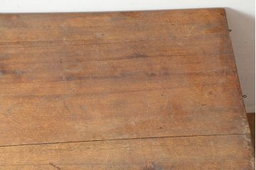 レトロ家具　木製　栓材　温もりたっぷりの大振りな片袖机(デスク、在宅用、在宅ワーク)(R-036716)