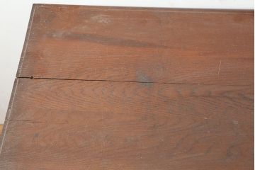 レトロ家具　ナラ材　昭和レトロの素朴な両袖デスク(机、在宅ワーク、在宅用)(R-036718)