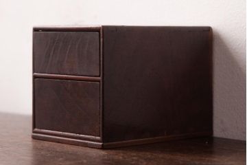 アンティーク家具　古民具　桑材　渋い色味のシンプルな小引き出し(印箱、小物収納)