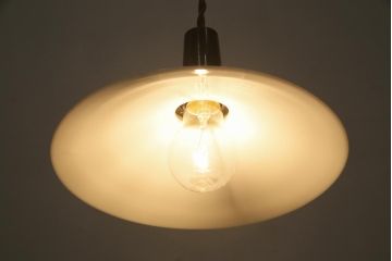 アンティーク照明　戦前　和製アンティーク　レトロな佇まいが趣き溢れる平笠ペンダントライト(天井照明、吊り下げ照明)(R-036725)