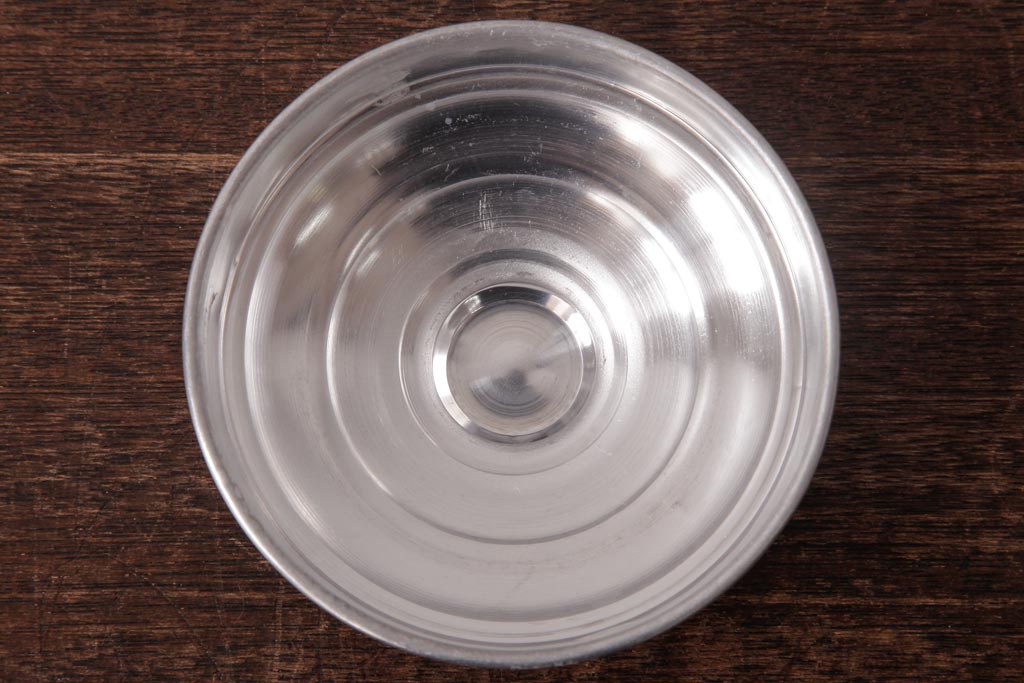 レトロ雑貨　アルミ蓋付き　昭和レトロのエンボス入りガラスビン(ガラス瓶、角瓶)(R-036734)