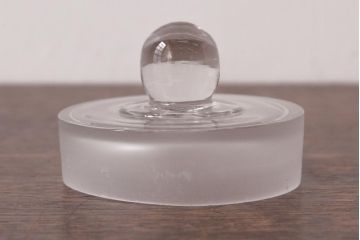 レトロ雑貨　丸いつまみが可愛らしいアンティーク標本瓶(ガラスビン、硝子瓶)(R-036738)