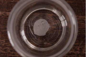 レトロ雑貨　丸いつまみが可愛らしいアンティーク標本瓶(ガラスビン、硝子瓶)(R-036738)