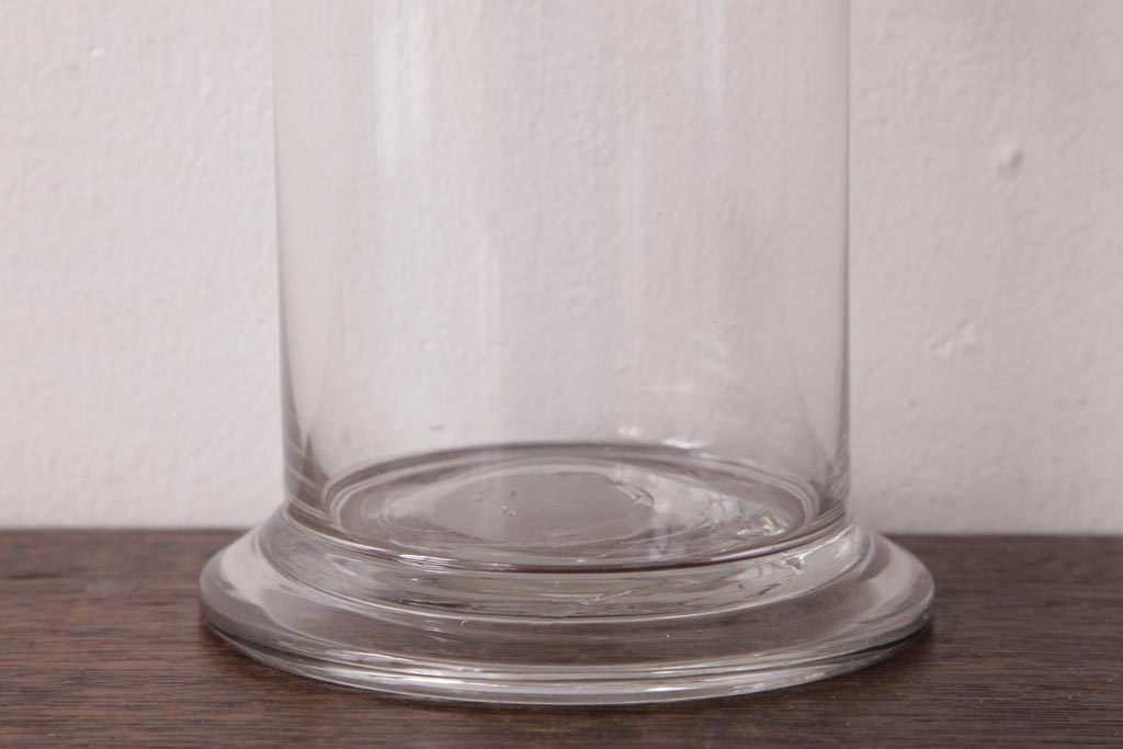 レトロ雑貨　丸いつまみが可愛らしいアンティーク標本瓶(ガラスビン、硝子瓶)(R-036738)