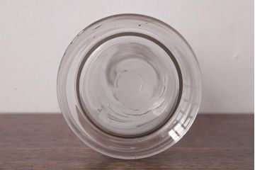 レトロ雑貨　丸いつまみが可愛らしいアンティーク標本瓶(ガラスビン、硝子瓶)(R-036738)