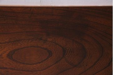 アンティーク家具　明治大正期　総ケヤキ材　レア品　天板一枚板の上質な両袖デスク(文机)