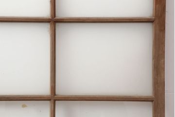 アンティーク建具　木味が魅力のレトロなガラス戸2枚セット(窓、引き戸)(R-036744)