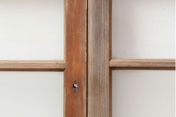 アンティーク建具　木味が魅力のレトロなガラス戸2枚セット(窓、引き戸)(R-036744)
