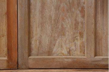 アンティーク建具　木味が魅力のレトロなガラス戸2枚セット(窓、引き戸)(R-036744)