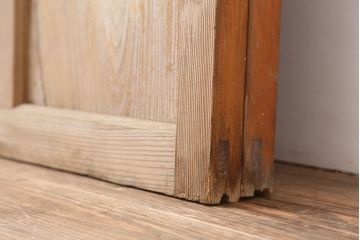アンティーク建具　木味が魅力のレトロなガラス戸2枚セット(窓、引き戸)(R-036744)