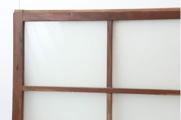 アンティーク建具　木味が魅力のレトロなガラス戸2枚セット(窓、引き戸)(R-036744)