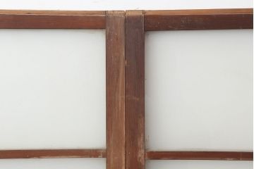 アンティーク建具　木味が魅力のレトロなガラス戸2枚セット(窓、引き戸)(R-036744)