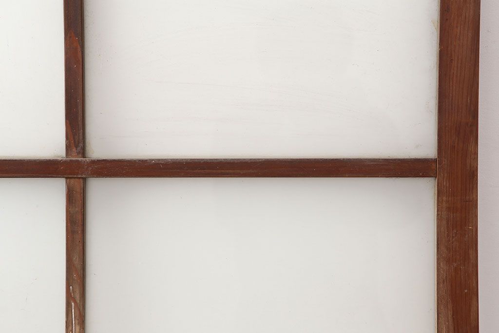 アンティーク建具　木味が魅力のレトロなガラス戸2枚セット(窓、引き戸)(R-036744)