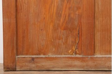 アンティーク建具　木味が魅力のレトロなガラス戸2枚セット(窓、引き戸)(R-036744)