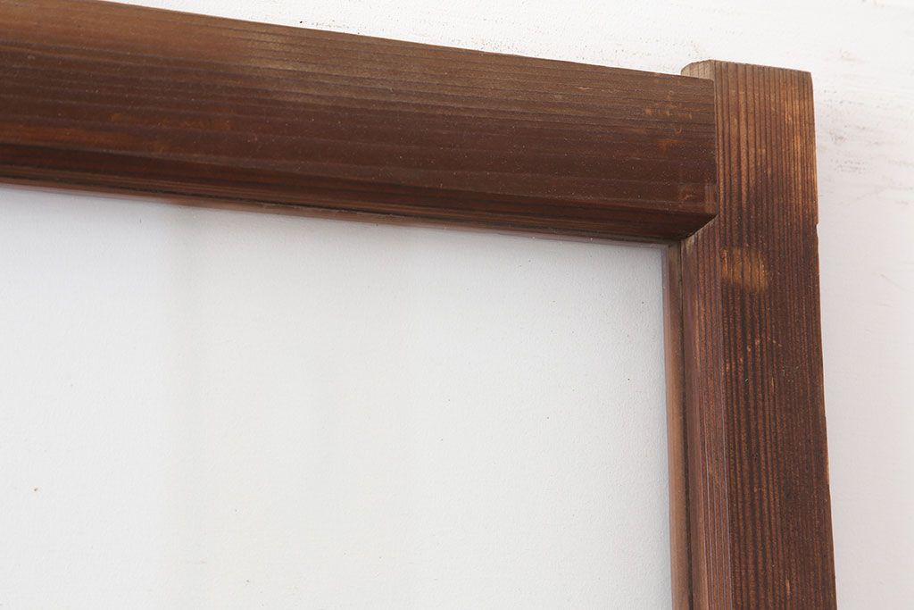 アンティーク建具　木味が魅力のレトロなガラス戸3枚セット(建具、引き戸)(R-036745)