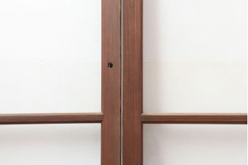 アンティーク建具　木味が魅力のレトロなガラス戸3枚セット(建具、引き戸)(R-036745)
