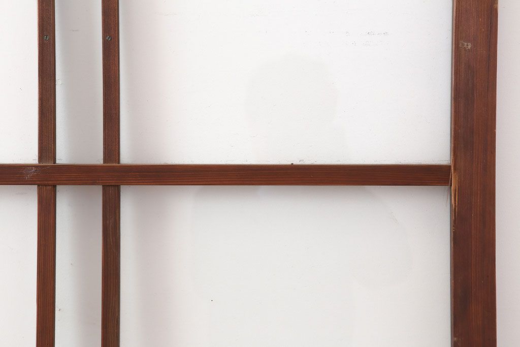 アンティーク建具　木味が魅力のレトロなガラス戸3枚セット(建具、引き戸)(R-036745)