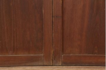 アンティーク建具　木味が魅力のレトロなガラス戸3枚セット(建具、引き戸)(R-036745)