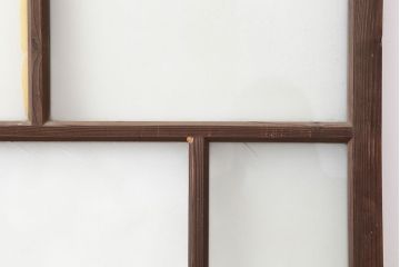 アンティーク建具　昭和初期　シンプルな木製フレームのガラス戸2枚セット　(R-036747)