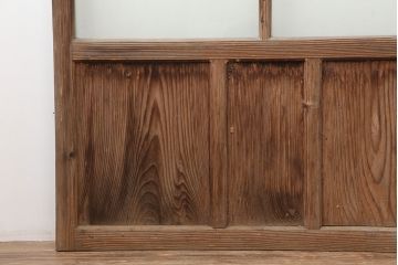 アンティーク建具　昭和初期　シンプルな木製フレームのガラス戸2枚セット　(R-036747)