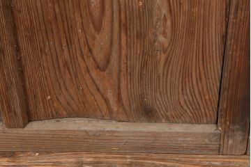 アンティーク建具　昭和初期　シンプルな木製フレームのガラス戸2枚セット　(R-036747)