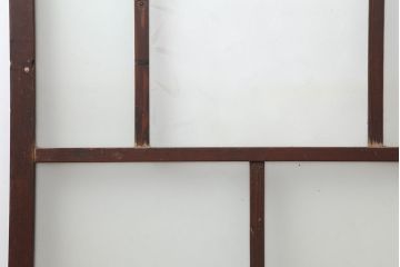 アンティーク建具　昭和初期　シンプルな木製フレームのガラス戸2枚セット　(R-036747)