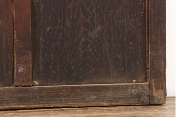 アンティーク建具　昭和初期　シンプルな木製フレームのガラス戸2枚セット　(R-036747)