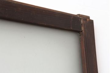 アンティーク建具　和製アンティーク　昭和初期　シンプルな木製フレームのガラス戸2枚セット(建具、引き戸)(R-036747)