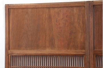 アンティーク建具　明治大正期　和モダンな格子帯戸2枚セット(引き戸、建具)(R-036750)