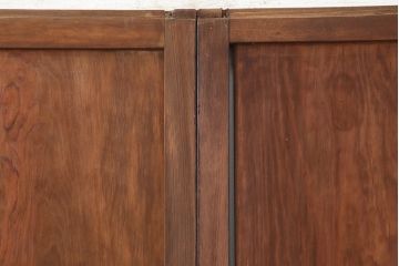 アンティーク建具　明治大正期　和モダンな格子帯戸2枚セット(引き戸、建具)(R-036750)