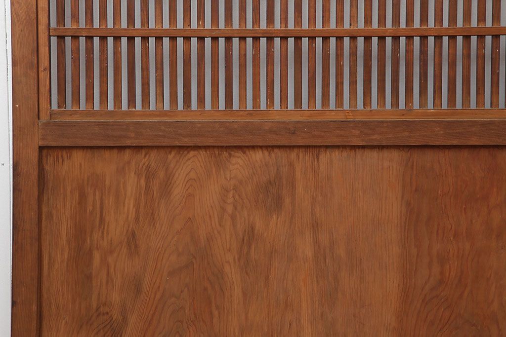 アンティーク建具　明治大正期　和モダンな格子帯戸2枚セット(引き戸、建具)(R-036750)