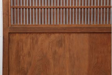 アンティーク建具　明治大正期　和モダンな格子帯戸2枚セット(引き戸、建具)(R-036750)
