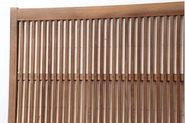アンティーク建具　裏障子付き　木味と桟が魅力の格子戸2枚セット(引き戸、建具)(R-036753)
