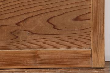 アンティーク建具　裏障子付き　木味と桟が魅力の格子戸2枚セット(引き戸、建具)(R-036753)