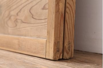 アンティーク建具　裏障子付き　木味と桟が魅力の格子戸2枚セット(引き戸、建具)(R-036753)