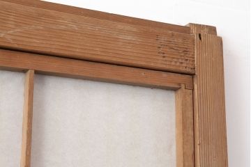 アンティーク建具　裏障子付き　木味と桟が魅力の格子戸2枚セット(引き戸、建具)(R-036753)