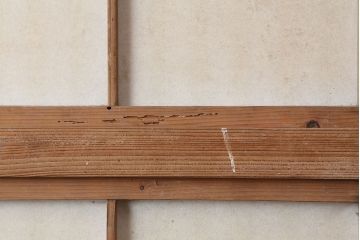 アンティーク建具　裏障子付き　木味と桟が魅力の格子戸2枚セット(引き戸、建具)(R-036753)