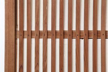 アンティーク建具　裏障子付き　木味と桟が魅力の格子戸2枚セット(引き戸、建具)(R-036754)
