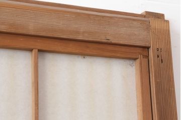 アンティーク建具　裏障子付き　木味と桟が魅力の格子戸2枚セット(引き戸、建具)(R-036754)