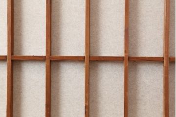 アンティーク建具　和製アンティーク　昭和初期　縦額入り!趣漂う障子戸2枚セット(引き戸、建具)(R-036756)