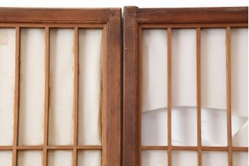 アンティーク建具　昭和初期　縦額入り障子戸4枚セット(引き戸、建具)(R-036757)