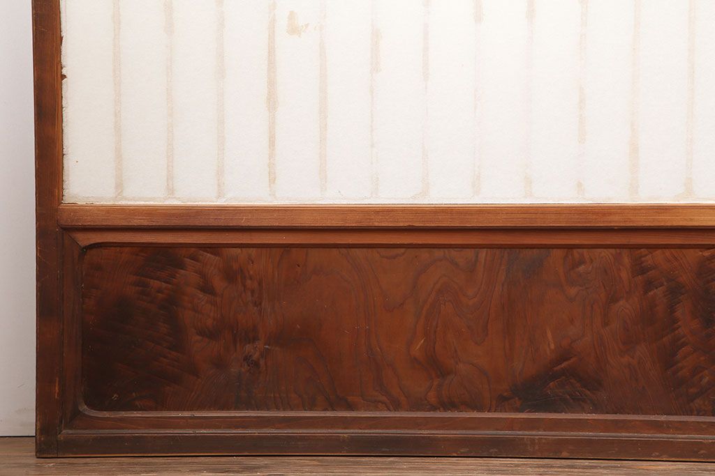 アンティーク建具　昭和初期　縦額入り障子戸4枚セット(引き戸、建具)(R-036757)