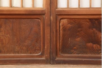 アンティーク建具　昭和初期　縦額入り障子戸4枚セット(引き戸、建具)(R-036757)