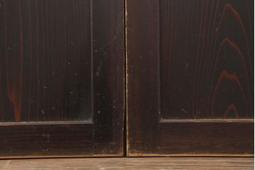 アンティーク建具　シンプルなガラス帯戸4枚セット(引き戸、建具)(R-036758)