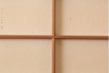 アンティーク建具　昭和初期　シンプルな木製フレームの障子戸4枚セット(建具、引き戸)(R-036760)