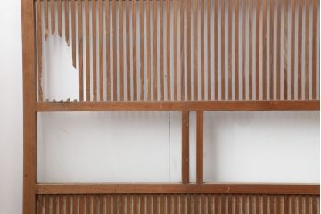 アンティーク建具　和製アンティーク　昭和初期　木味と桟が魅力の格子戸3枚セット(引き戸、建具)(R-036761)