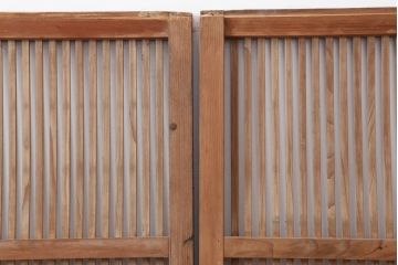 アンティーク建具　和製アンティーク　昭和初期　木味と桟が魅力の格子戸3枚セット(引き戸、建具)(R-036761)